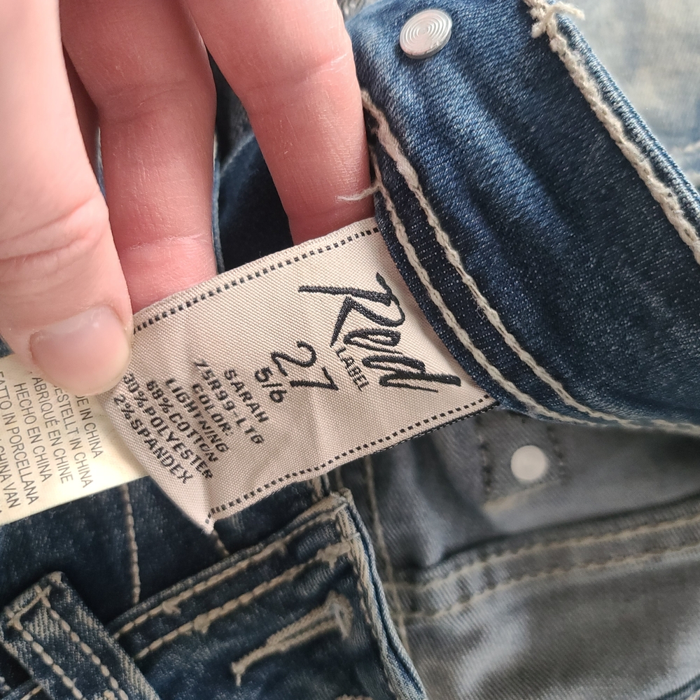 Low Rise Boot Cute Vintage Distressed Cowgirl Jeans - Picture 7 of 12